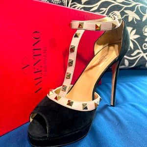 Valentino Rock Stud Suede Heels